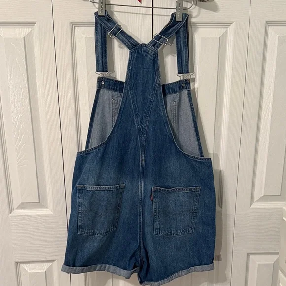 Levi's Blue Denim Overalls vintage style Sz L - Picture 4 of 5
